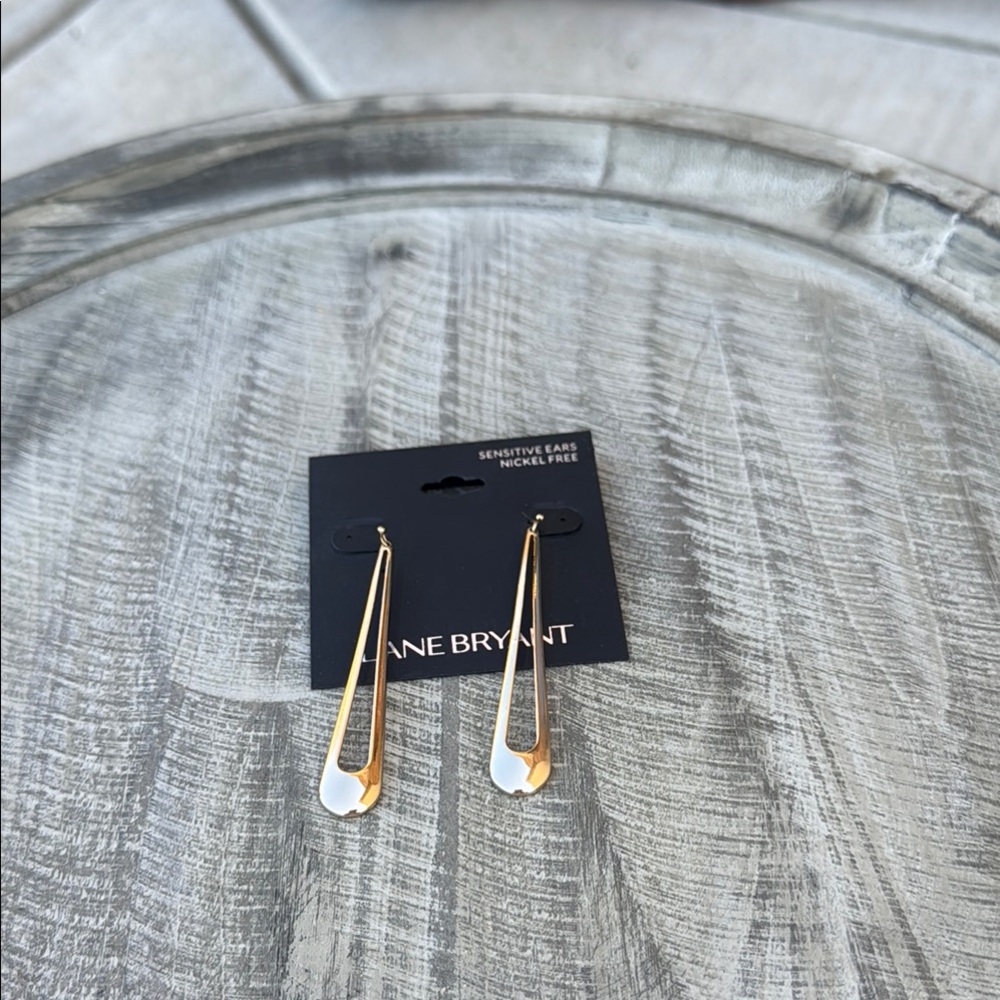 Lane Bryant Gold Tone Geometric Drop Earrings